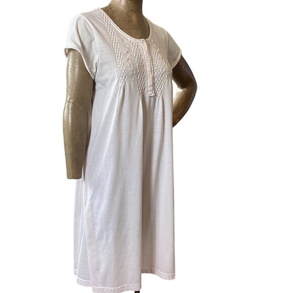 Vtg Miss Elaine 2 Piece Nightgown & Robe Set Embroidered Flowers S Pink #326E - Picture 6 of 12